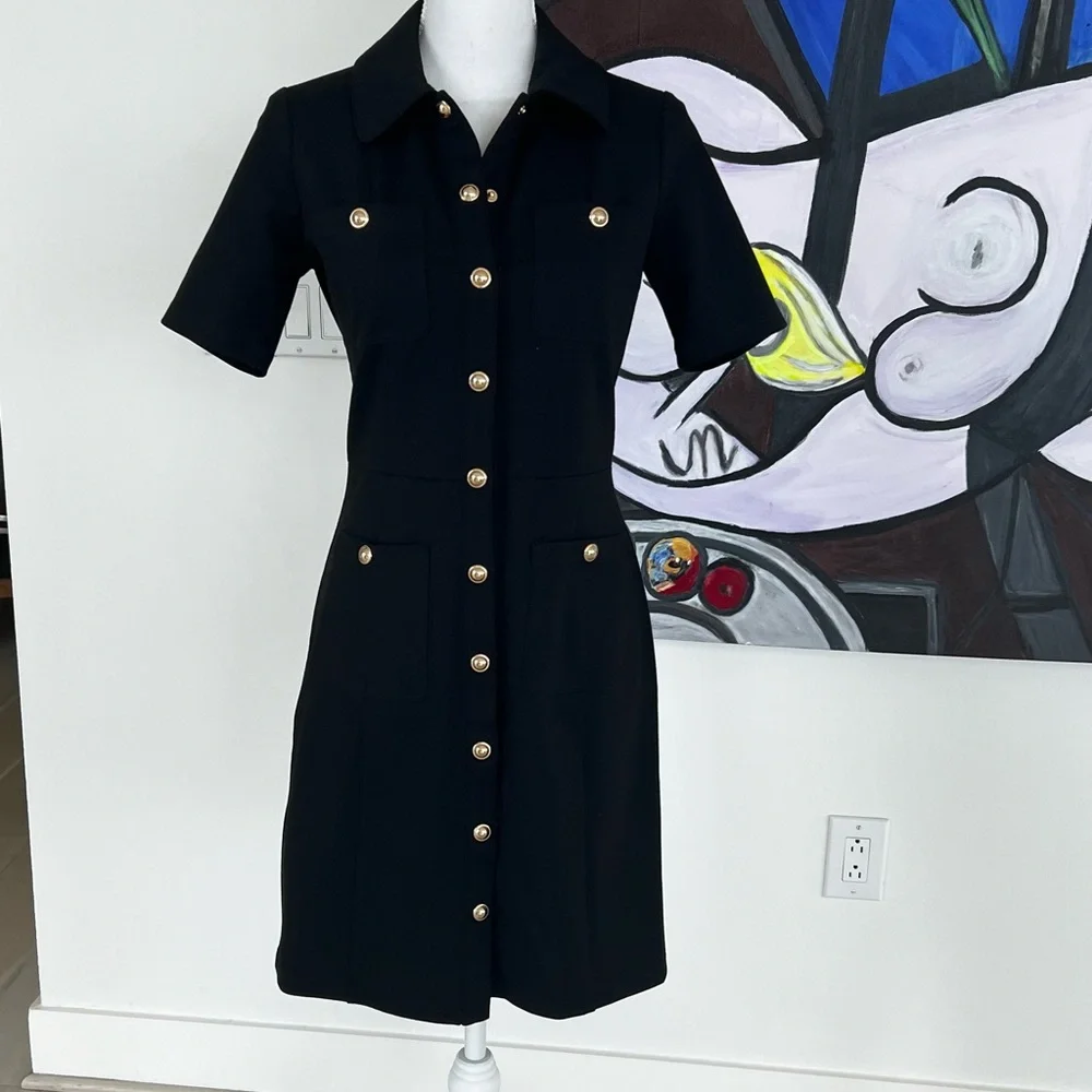 MICHAEL KORS Stretch Ponte Shirtdress Size S